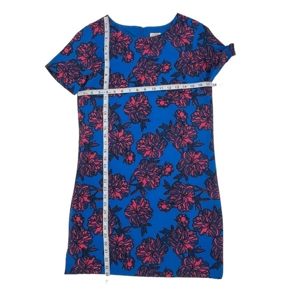 J. Crew Blue Pink Floral Shift Swing Gallery Dress Size 2 Women’s - Picture 6 of 8